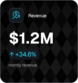 Revenue $1.2M — up 34.6% monthly revenue