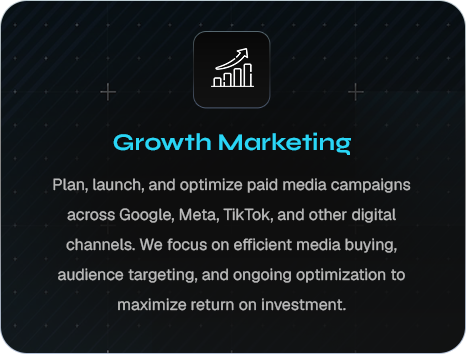 Growth Marketing — Plan, launch, and optimize paid media campaigns.