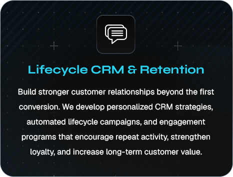 Lifecycle CRM & Retention — Build stronger customer relationships.