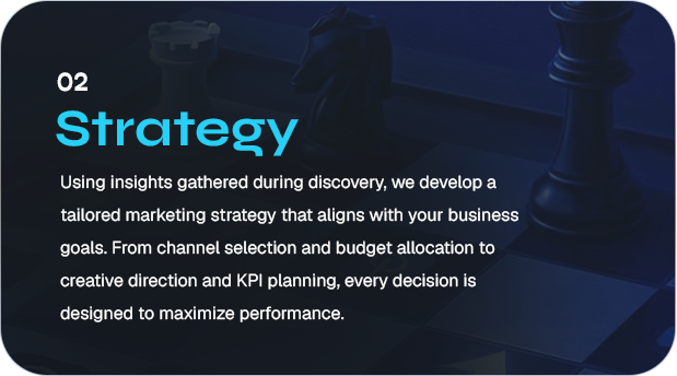 02 Strategy — Tailored marketing strategy aligned with your goals.