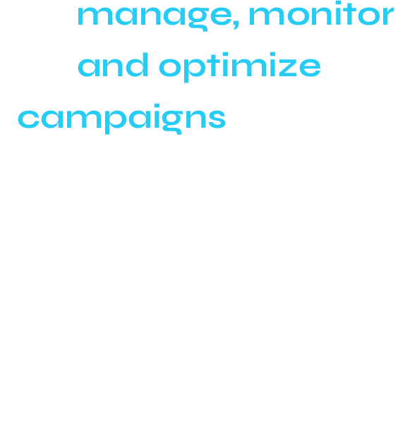 We manage, monitor and optimize campaigns through enterprise advertising platforms.